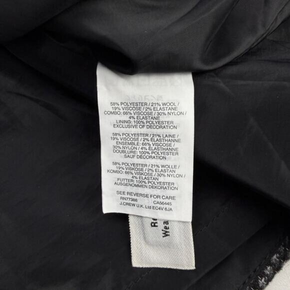 J.CREW Checkered Wool Blend Flutter Dress Women's Size 12 - Picture 8 of 8